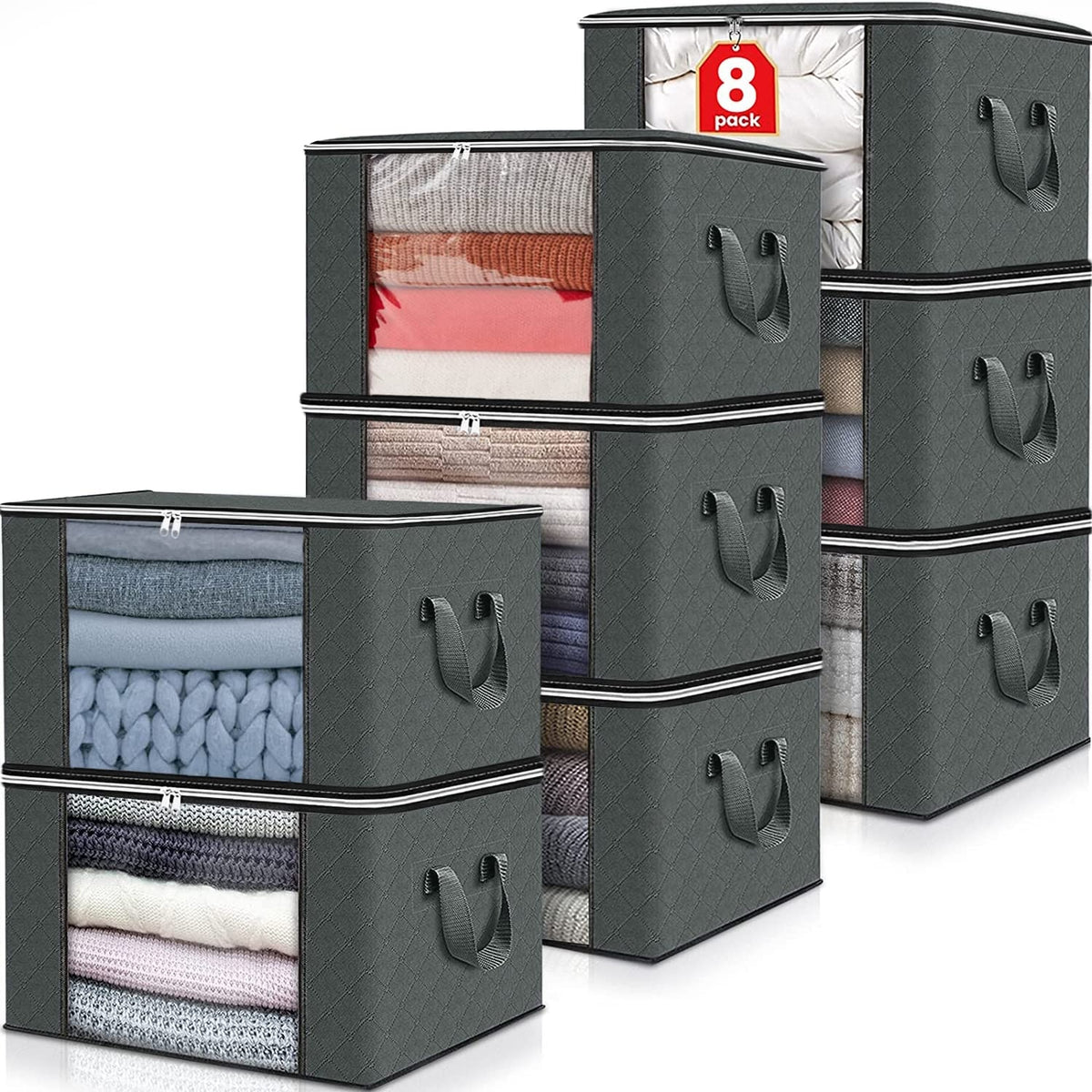 Pack de organizadores de ropa grises
