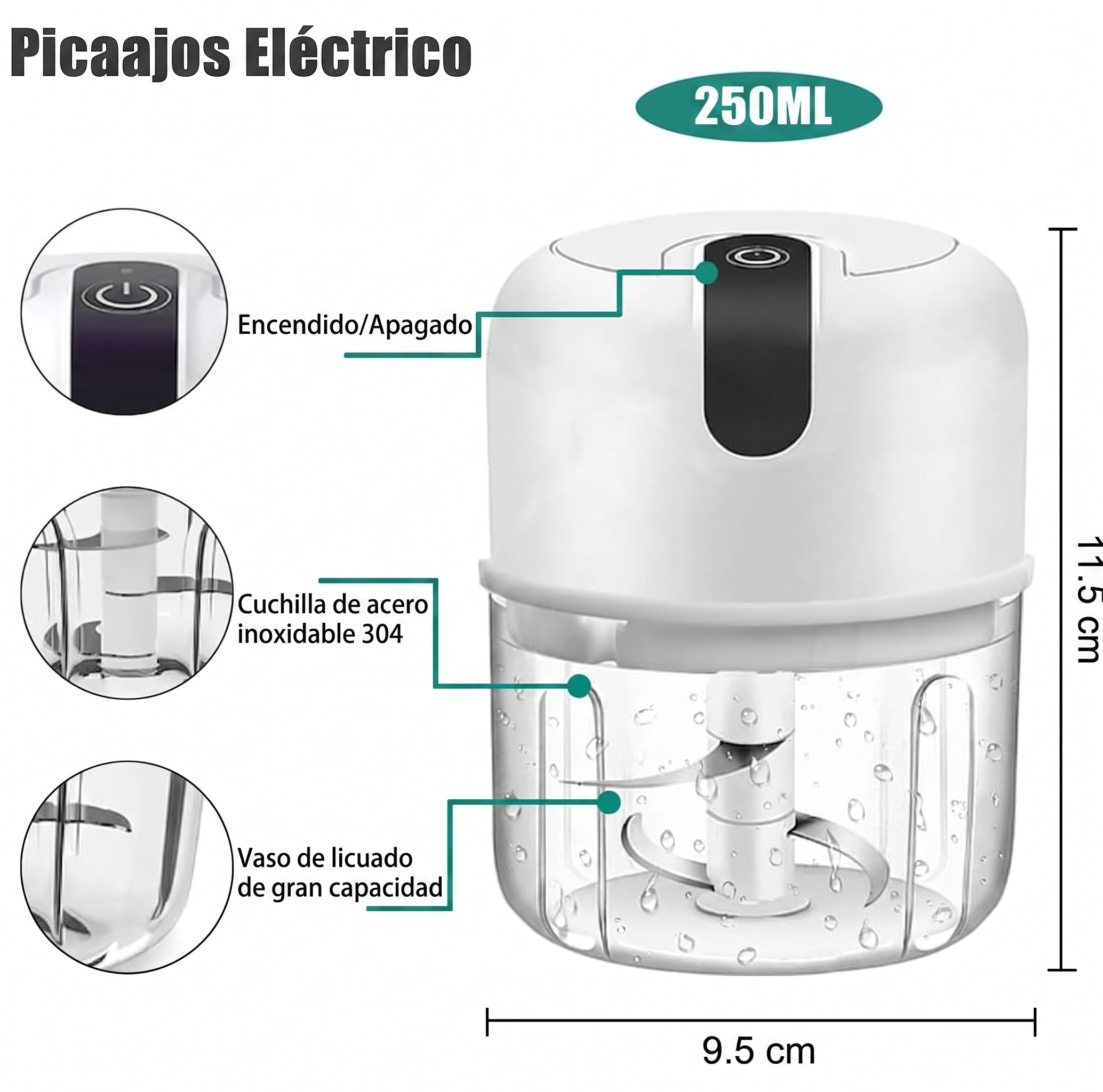 Procesador de Alimentos Eléctrico 250ML